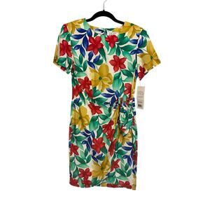 Vintage Karin Stevens Floral Dress 6 Cottagecore Tropical Resort Maximalist NEW